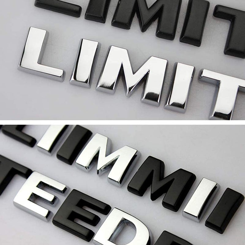 DSYCAR 4 X 4 +Limited Chrome 3D Decal Emblem Sticker Nameplate Badge Decoration for Jeep Grand Cherokee Wrangler Compass (Black) - Image 3